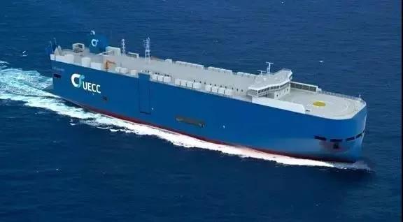 世界首艘LNG双燃料+电池混合动力汽车运输船 